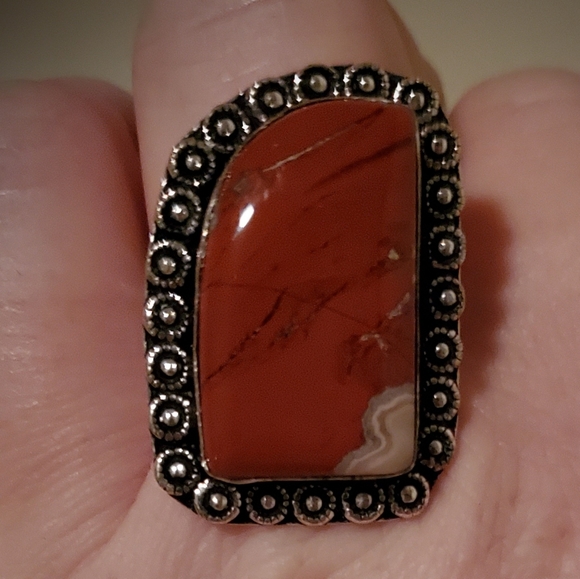 New Healing Red Jasper 925 Silver Ring. - Picture 4 of 9